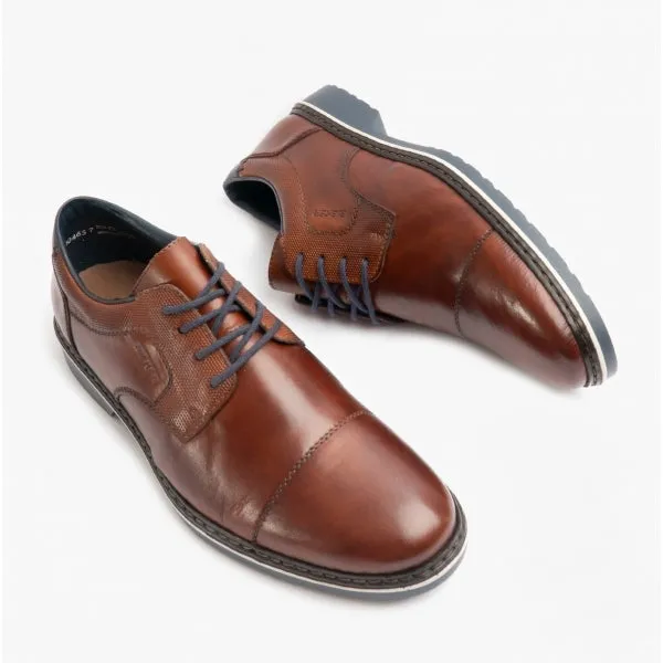 16502-22 Mens Leather Extra Wide Derby Shoes Brown