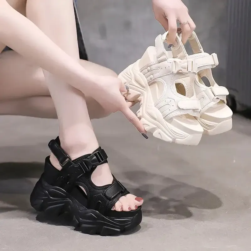 Aesthetic Chunky Platform Buckle Strap Sandals