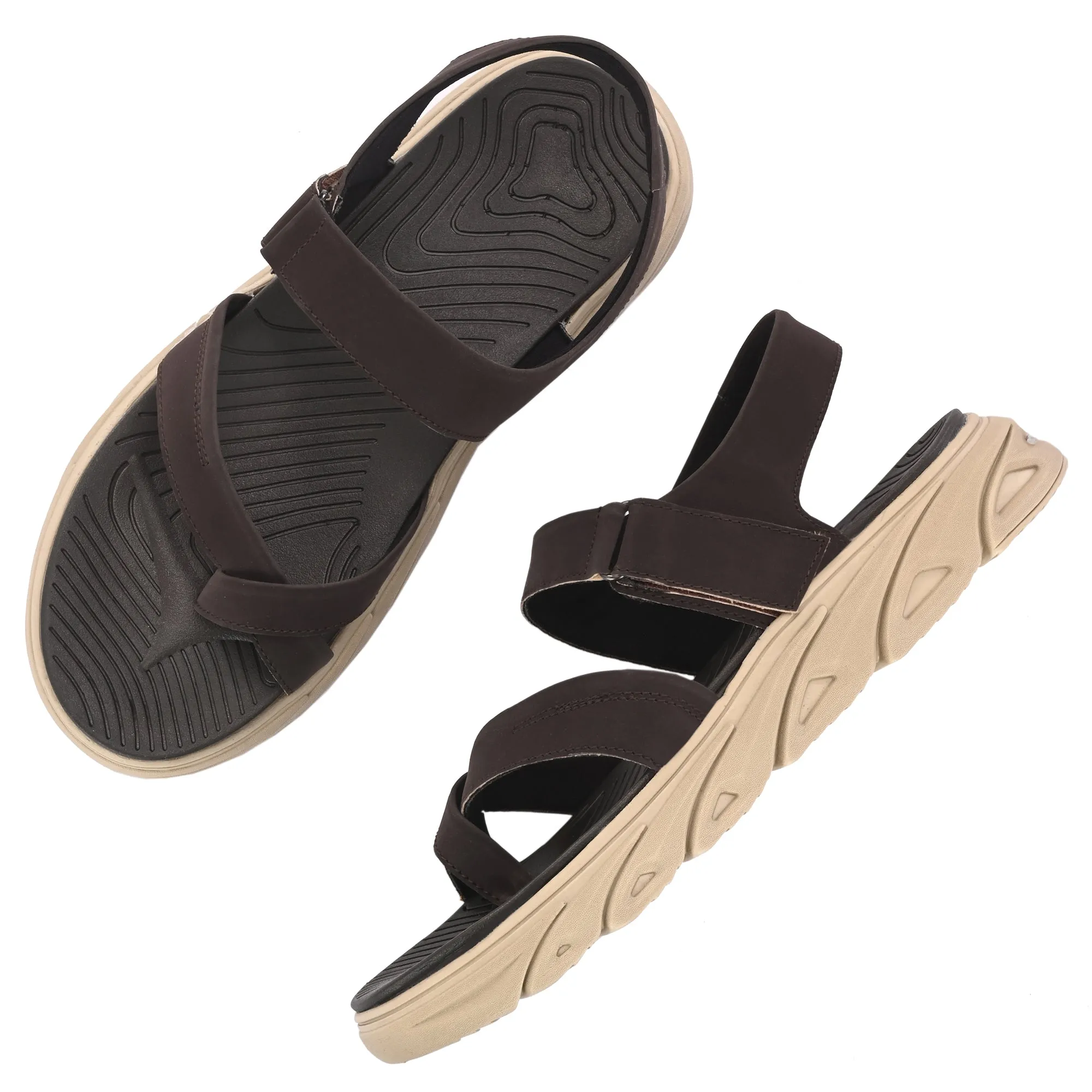 Attitudist Unisex Handcrafted Brown Sports Sandal