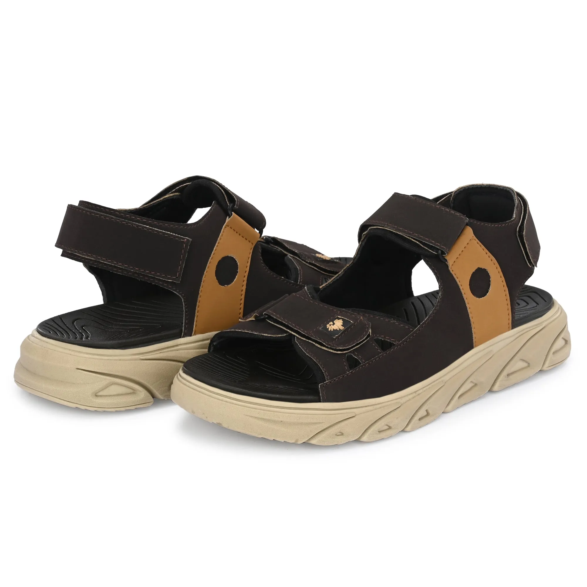 Attitudist Unisex Handcrafted Tan Strap Brown Casual Sandal