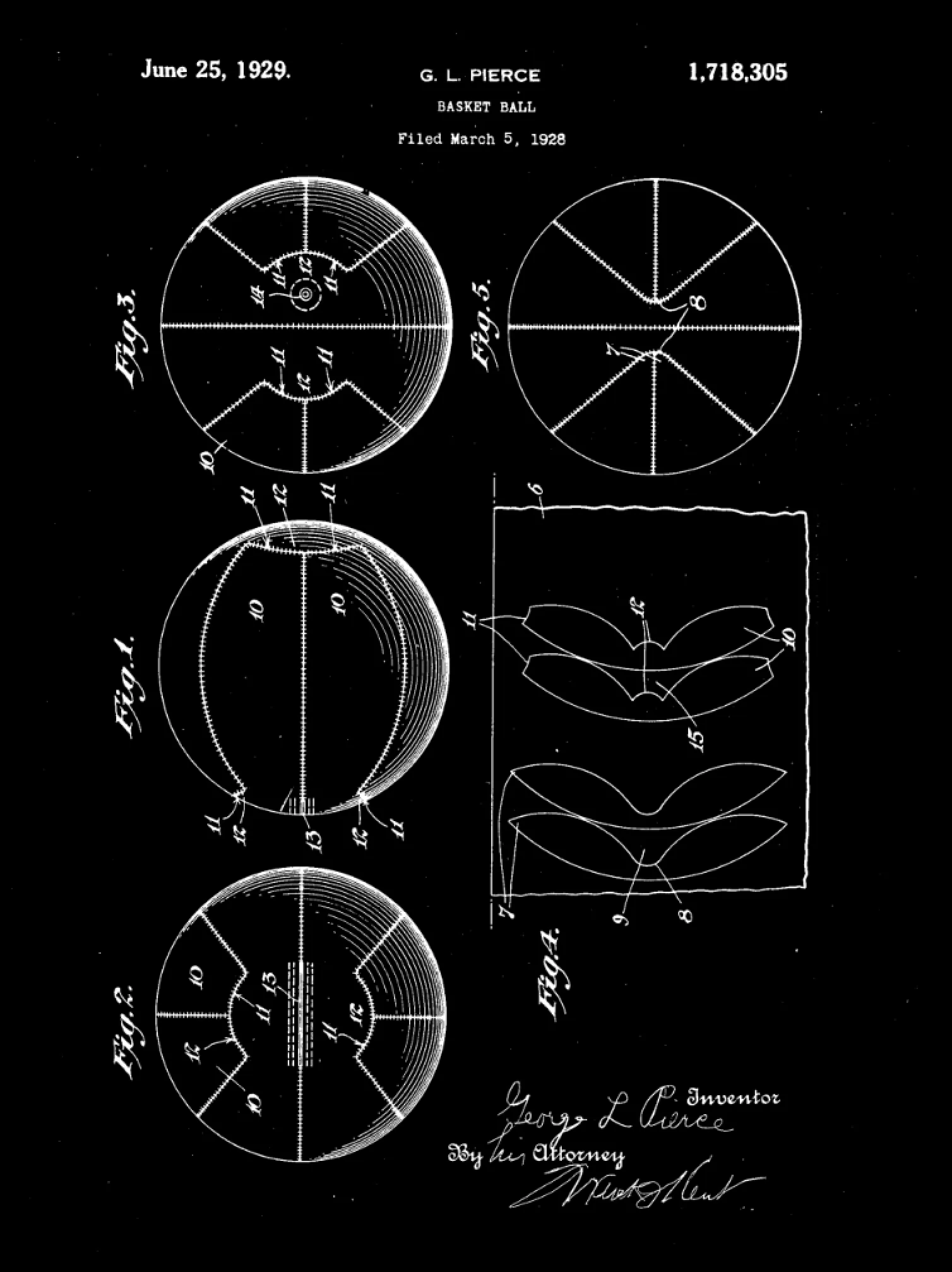 Basketball Patent Print Art on Canvas