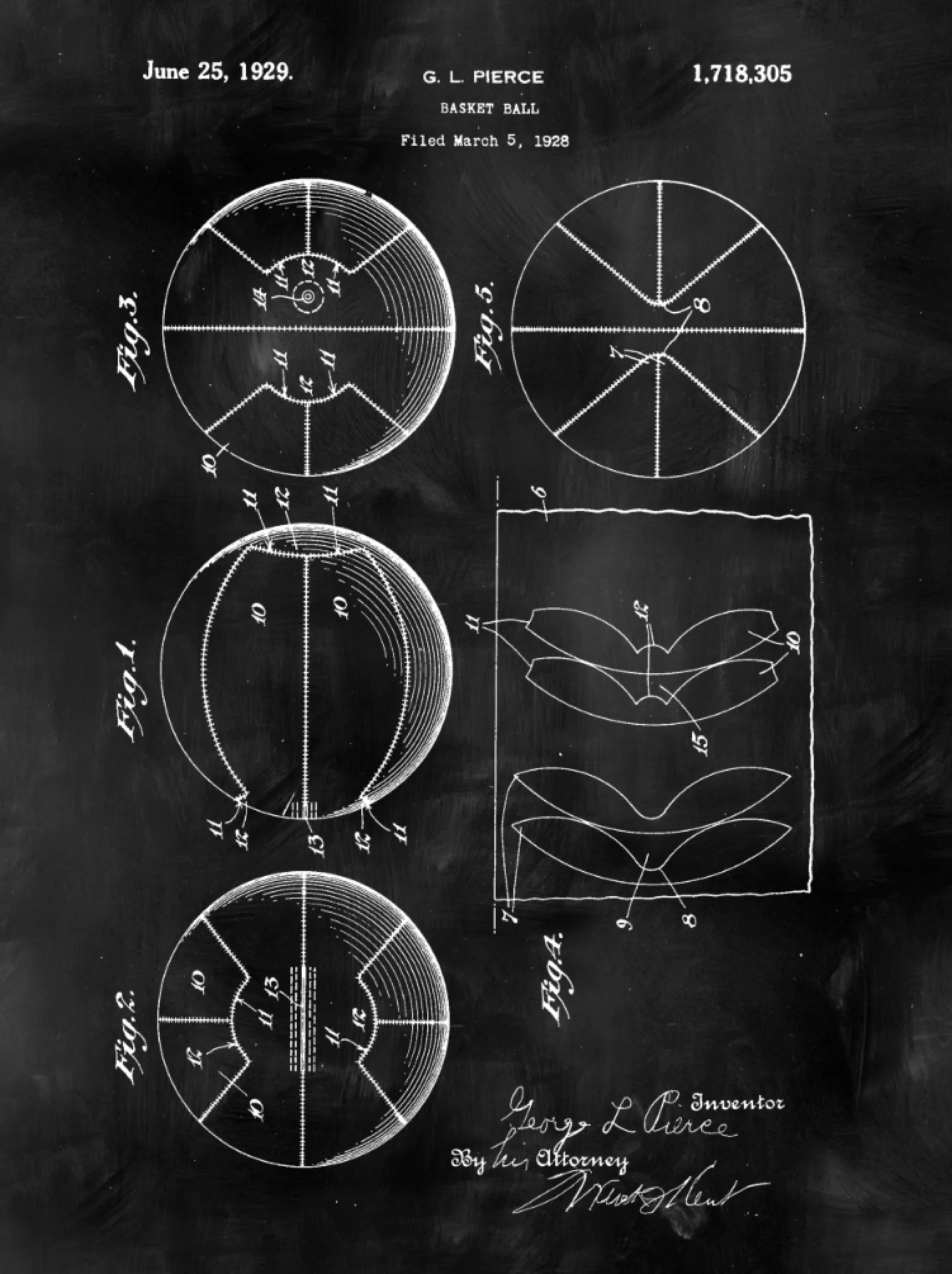 Basketball Patent Print Art on Canvas