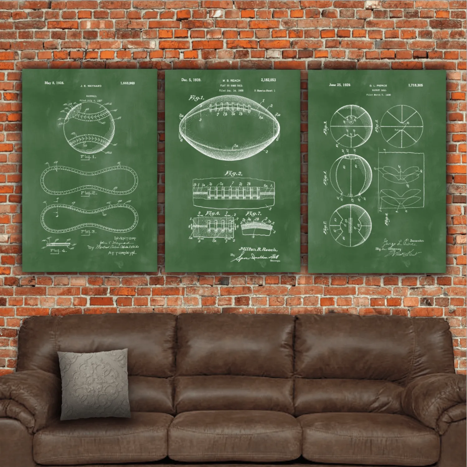 Basketball Patent Print Art on Canvas