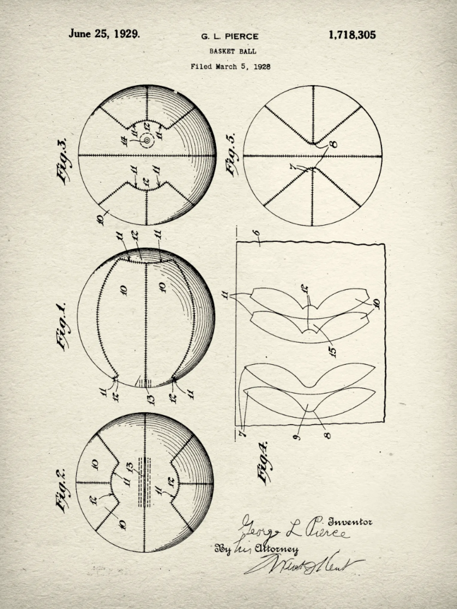 Basketball Patent Print Art on Canvas