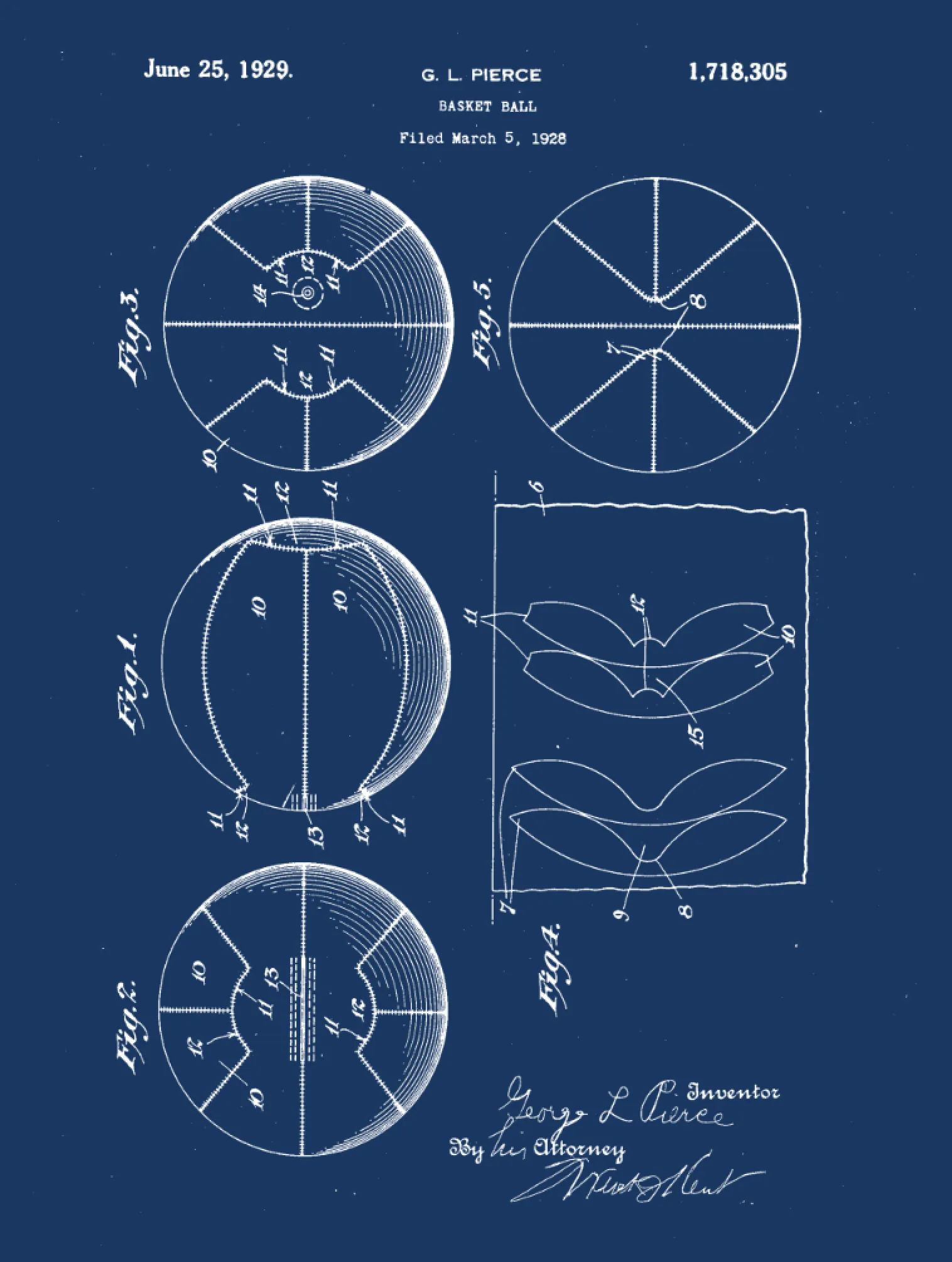 Basketball Patent Print Art on Canvas