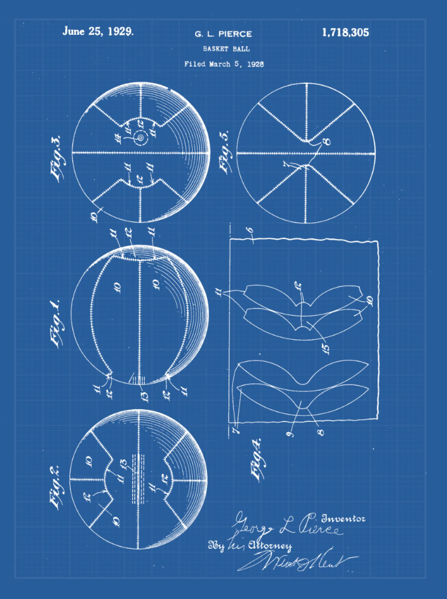 Basketball Patent Print Art on Canvas