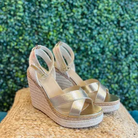 Basset Espadrille Metallic Gold Wedge