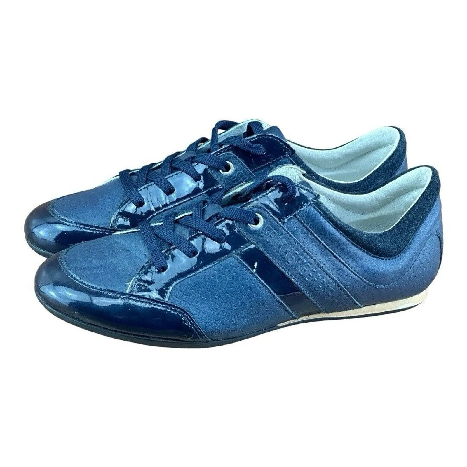 Bikkembergs Leather Sneakers Size 10 US| 40 EU Navy blue shoes