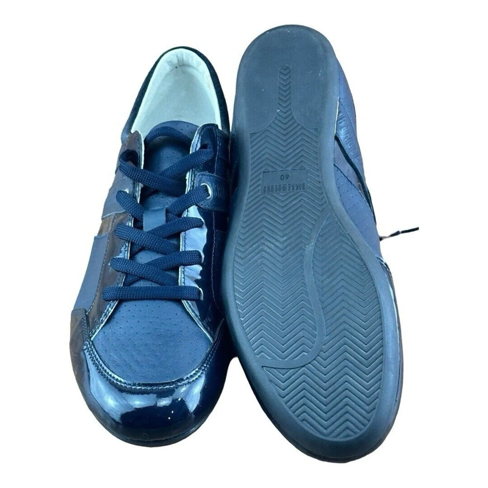 Bikkembergs Leather Sneakers Size 10 US| 40 EU Navy blue shoes