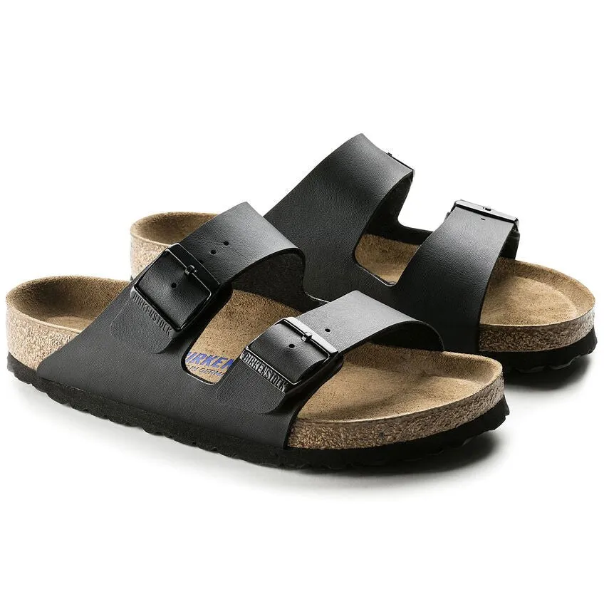 Birkentock Unisex Arizona Soft Footbed - Black Birko-Flor