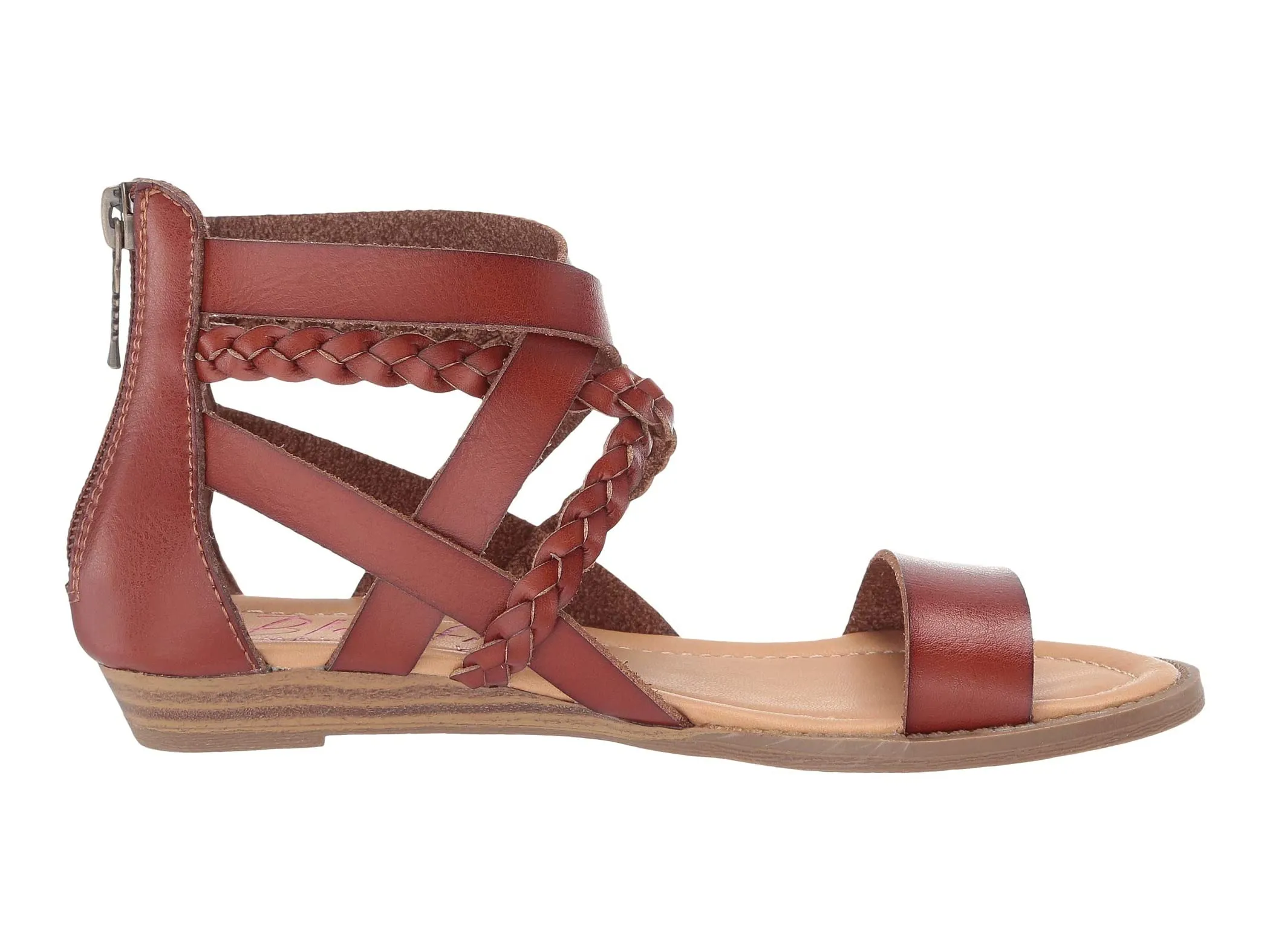 Blowfish Malibu Billa-K Scotch Dyecut Crisscrossed Zipper Closure Strap Sandals