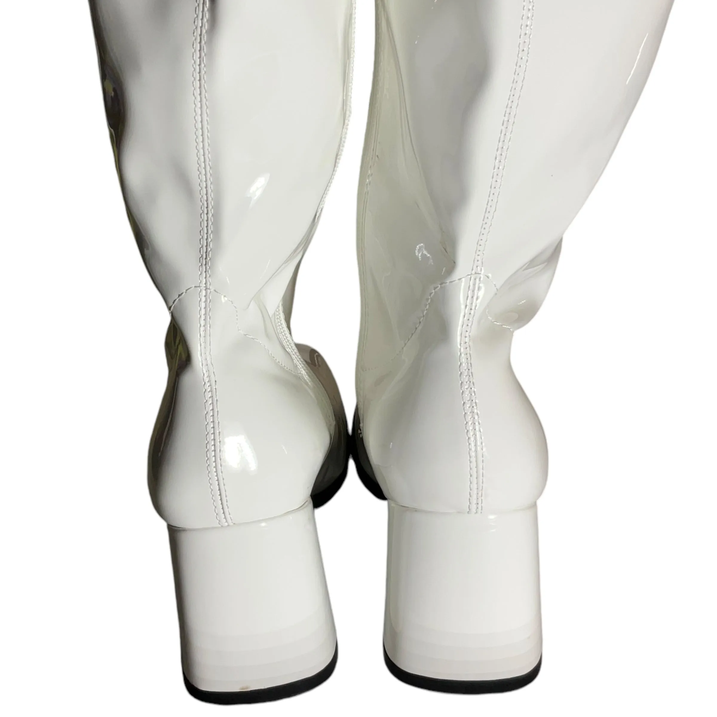 Boots Knee Heels By Cme In White, Size: 9.5