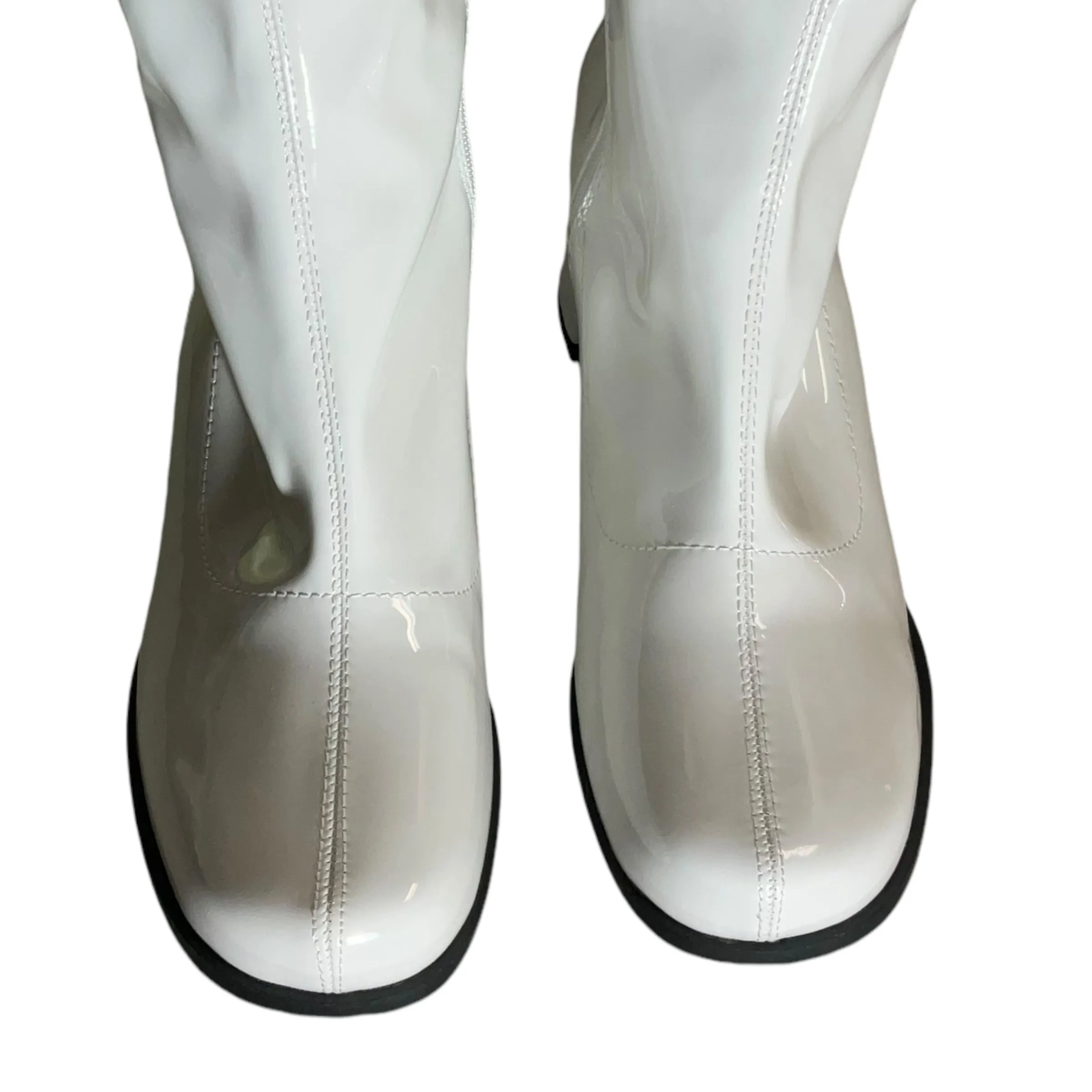 Boots Knee Heels By Cme In White, Size: 9.5