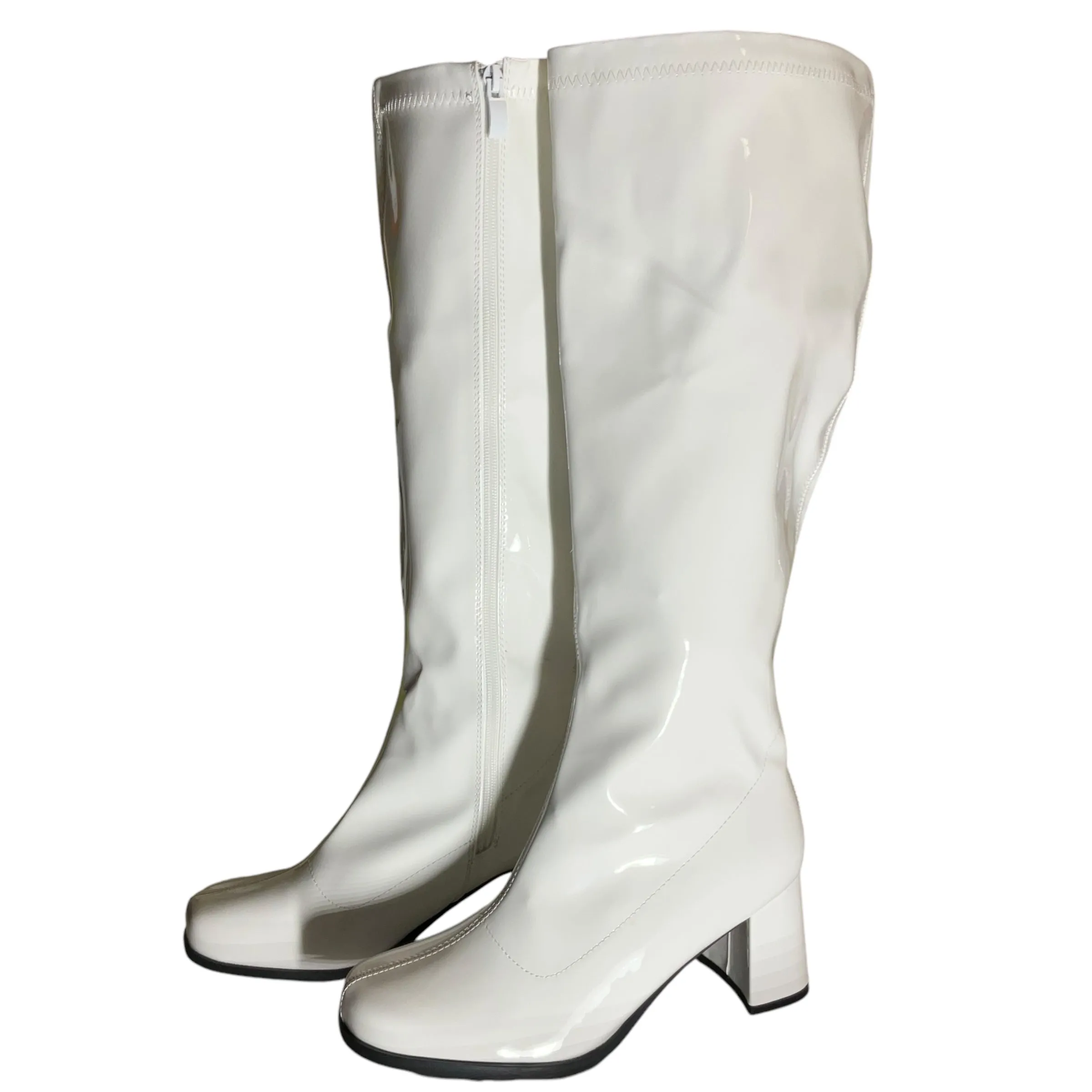 Boots Knee Heels By Cme In White, Size: 9.5