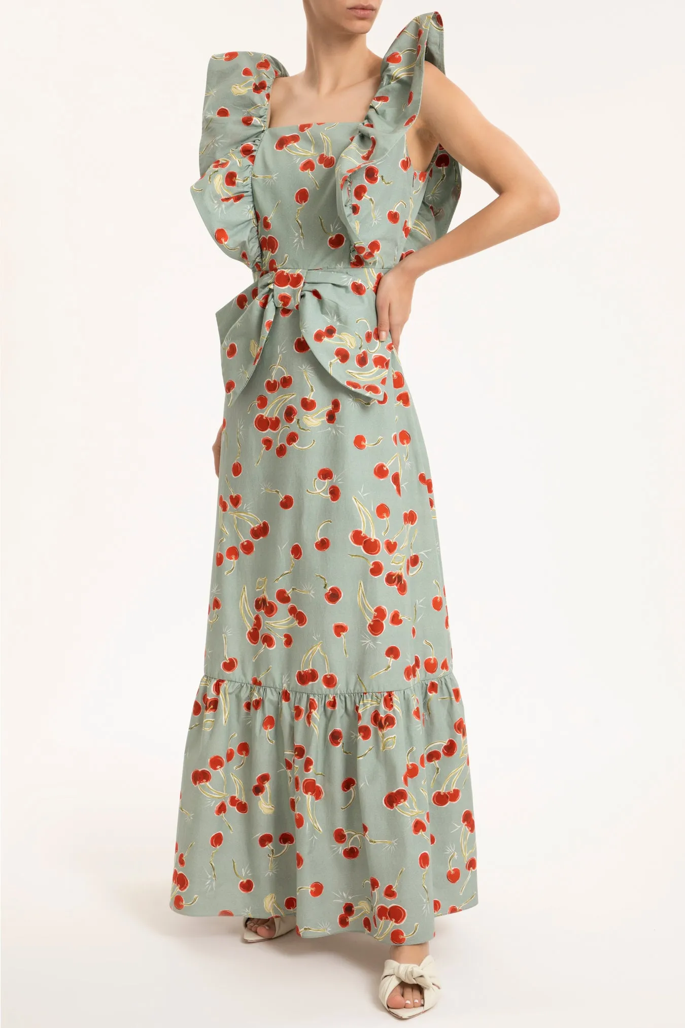 Cherry Bomb Ruffled Long Dress