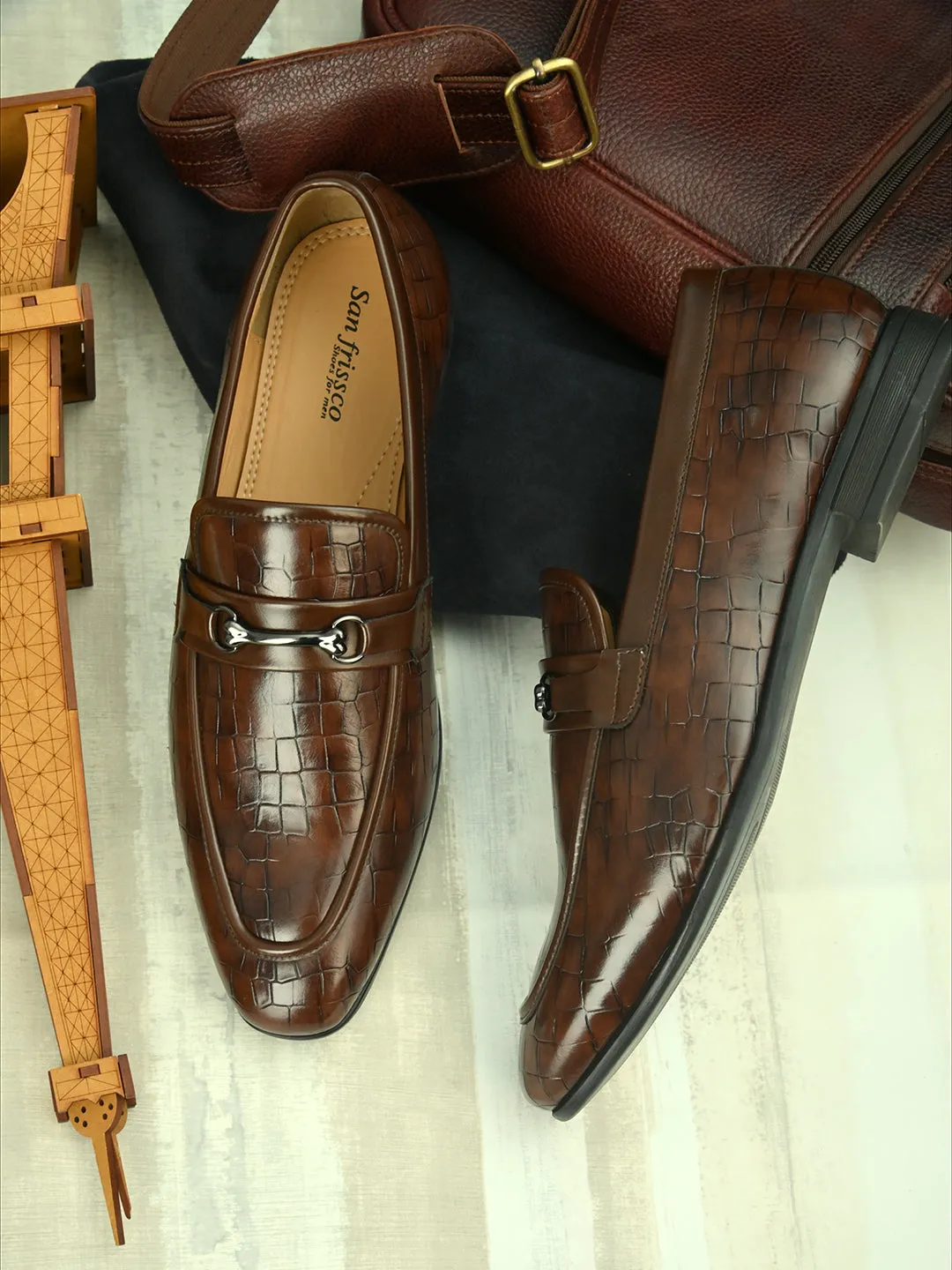 Dawn Brown Buckle Loafers