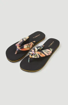 Ditsy Sun Bloom™ Sandals | Black Tropical Flower