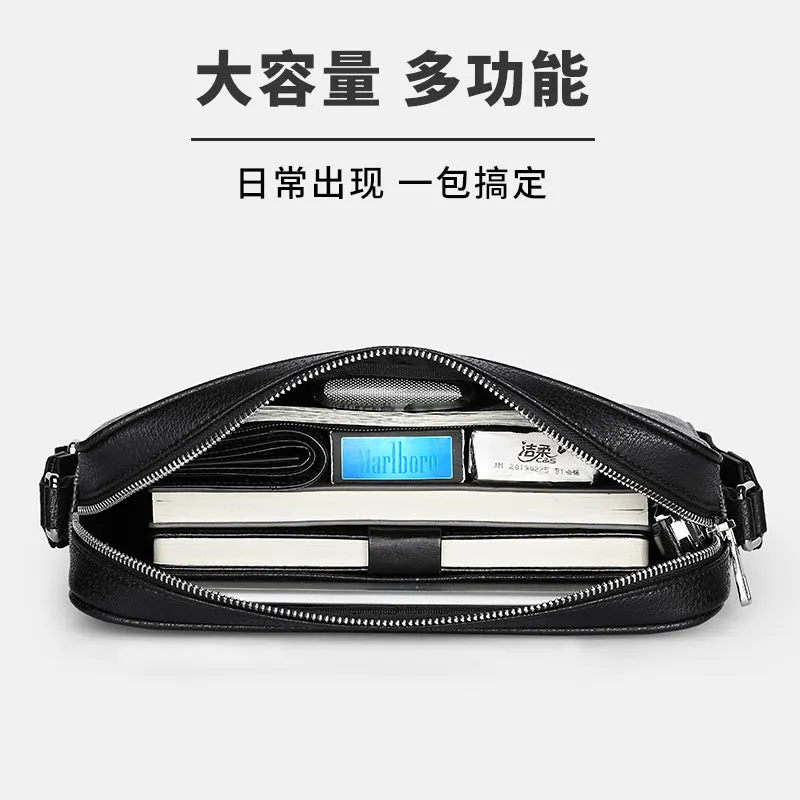 DUNNMALL Shoulder Bag Men's Large Capacity Horizontal Business Casual Commuter Bag High-End Fashion Big Brand Men's Messenger Bag