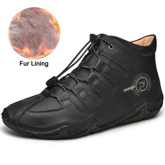 Groovywish Men Orthopedic Shoes Retro Warm Ankle Boots