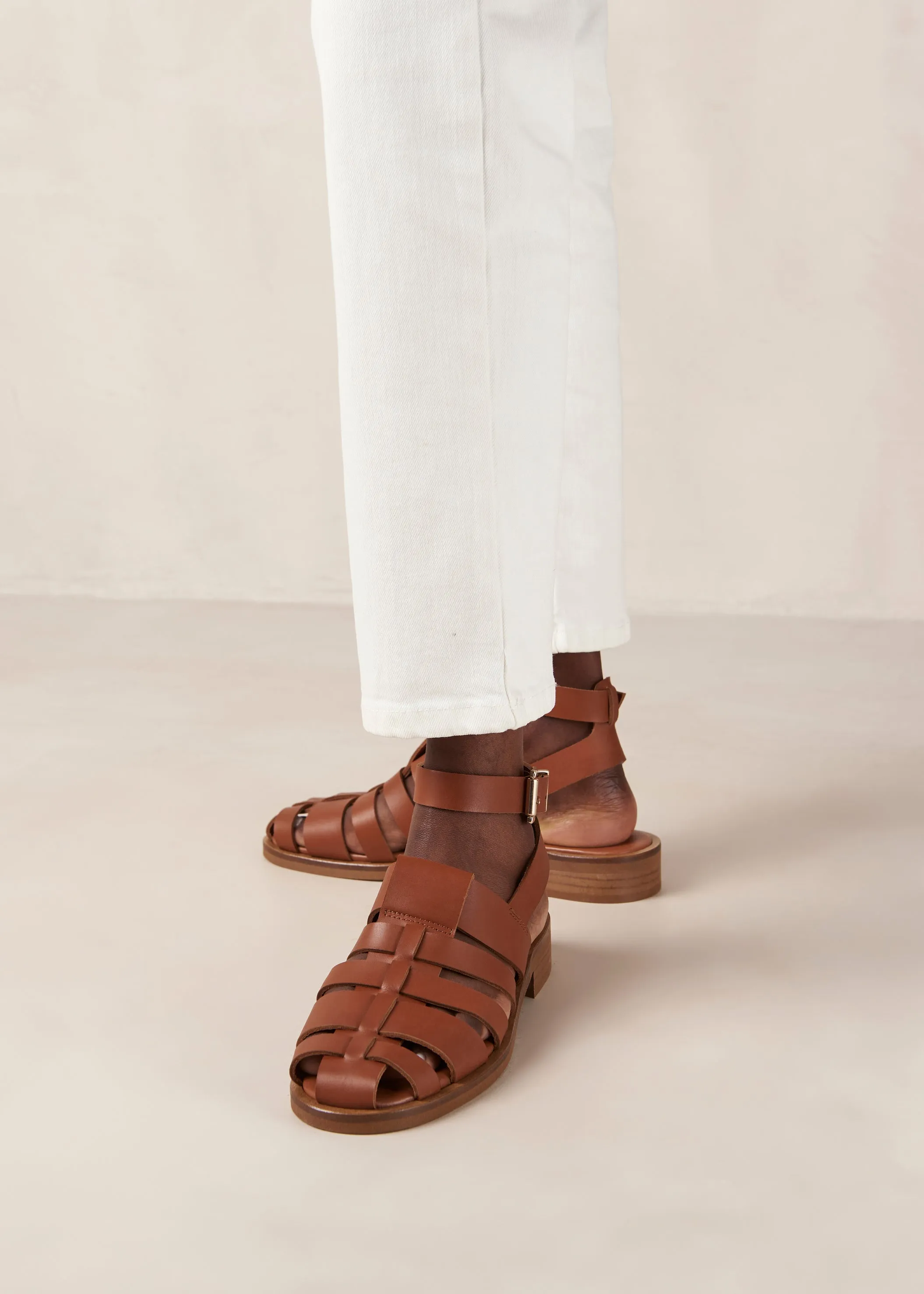 Perry Tan Leather Sandals