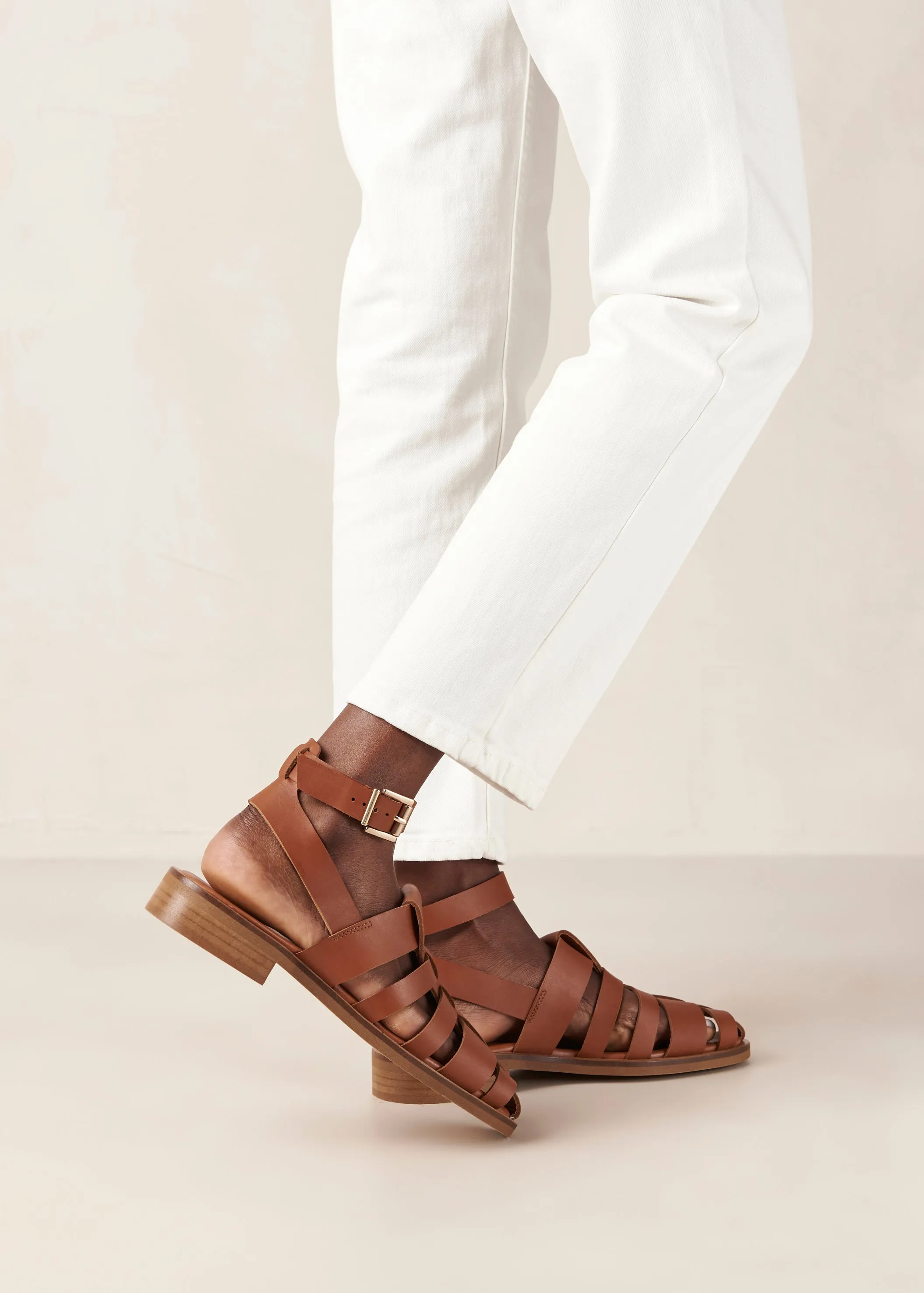 Perry Tan Leather Sandals