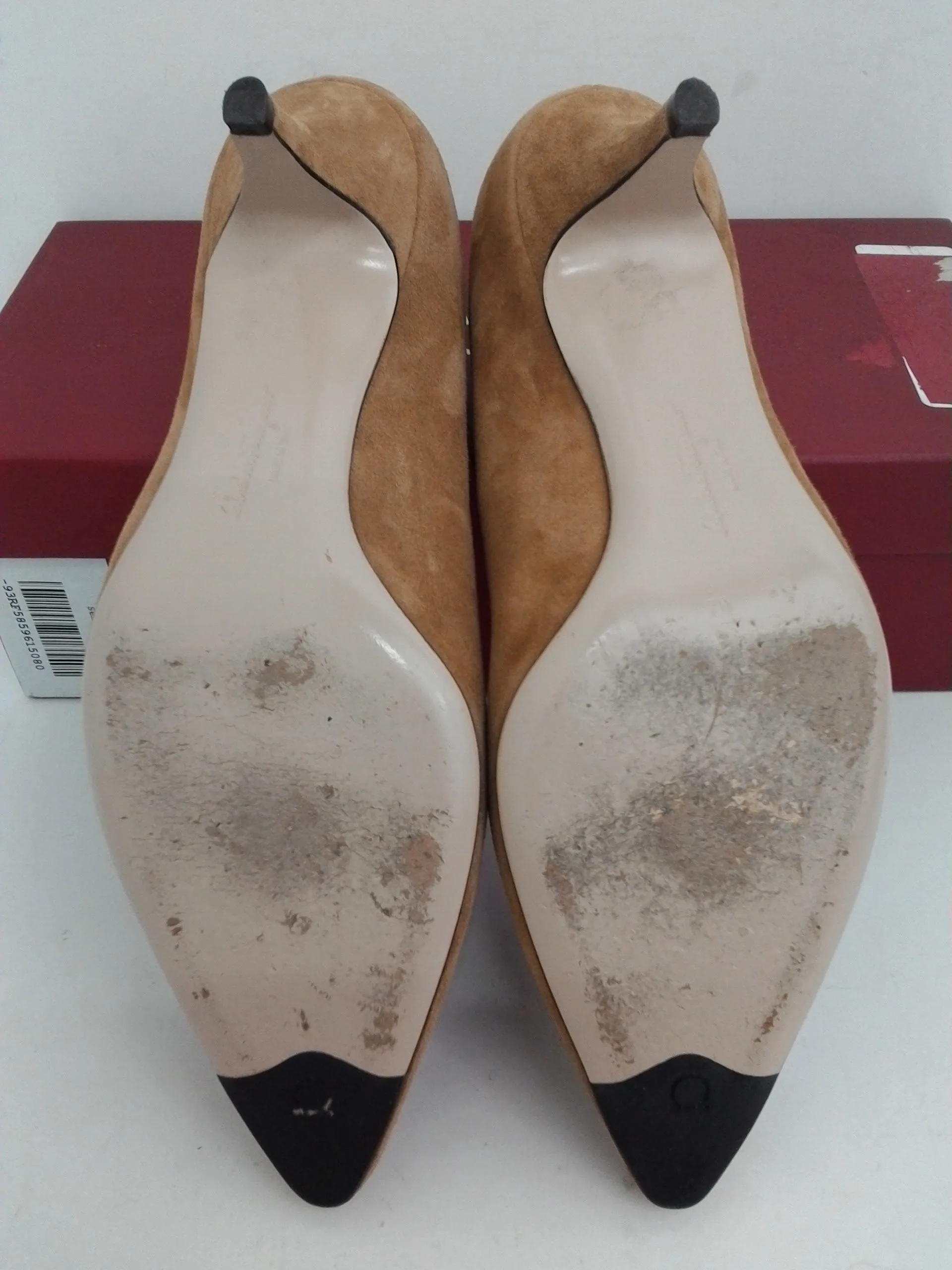 Salvatore Ferragamo Women's Brown Suede Heels Size 8 C