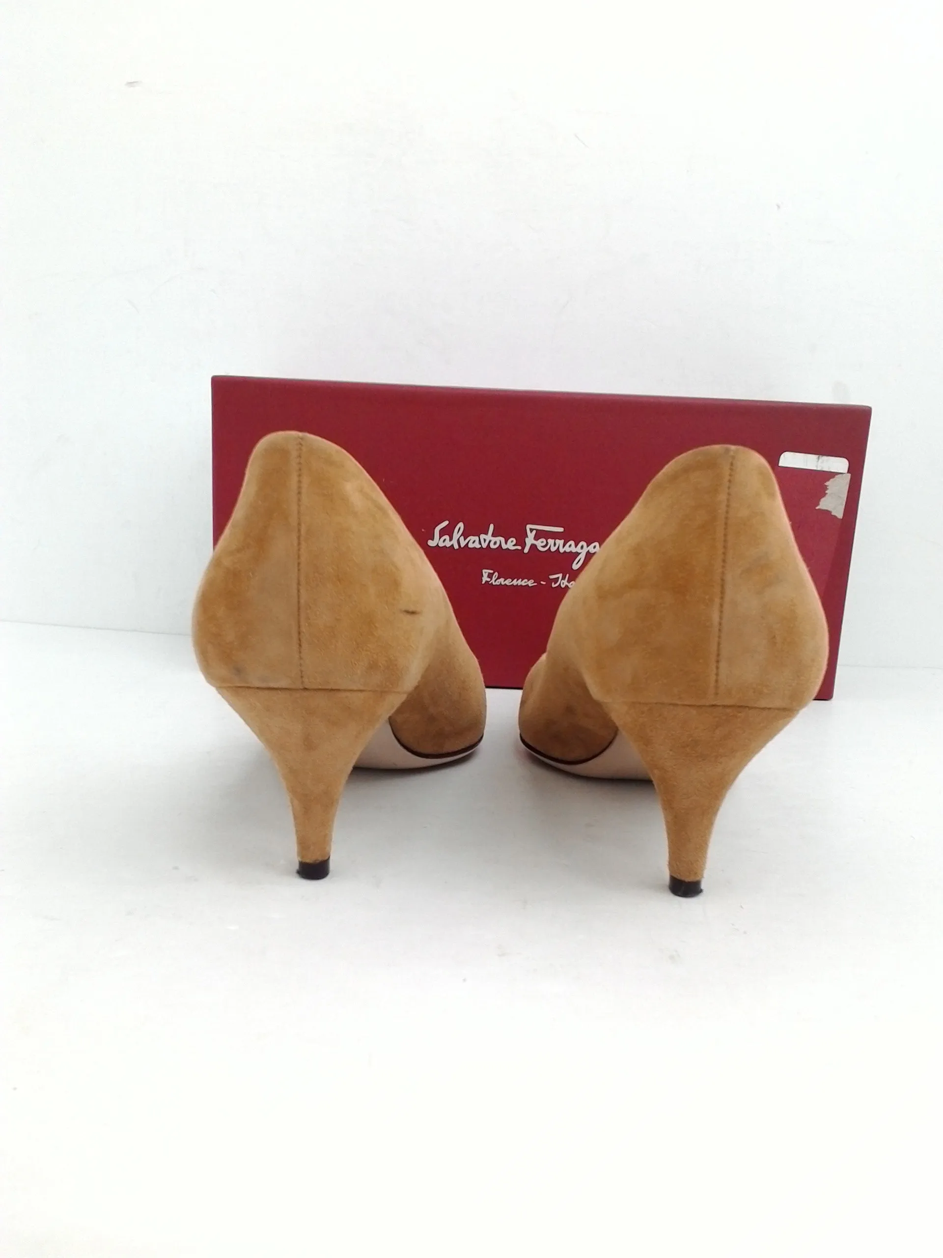 Salvatore Ferragamo Women's Brown Suede Heels Size 8 C