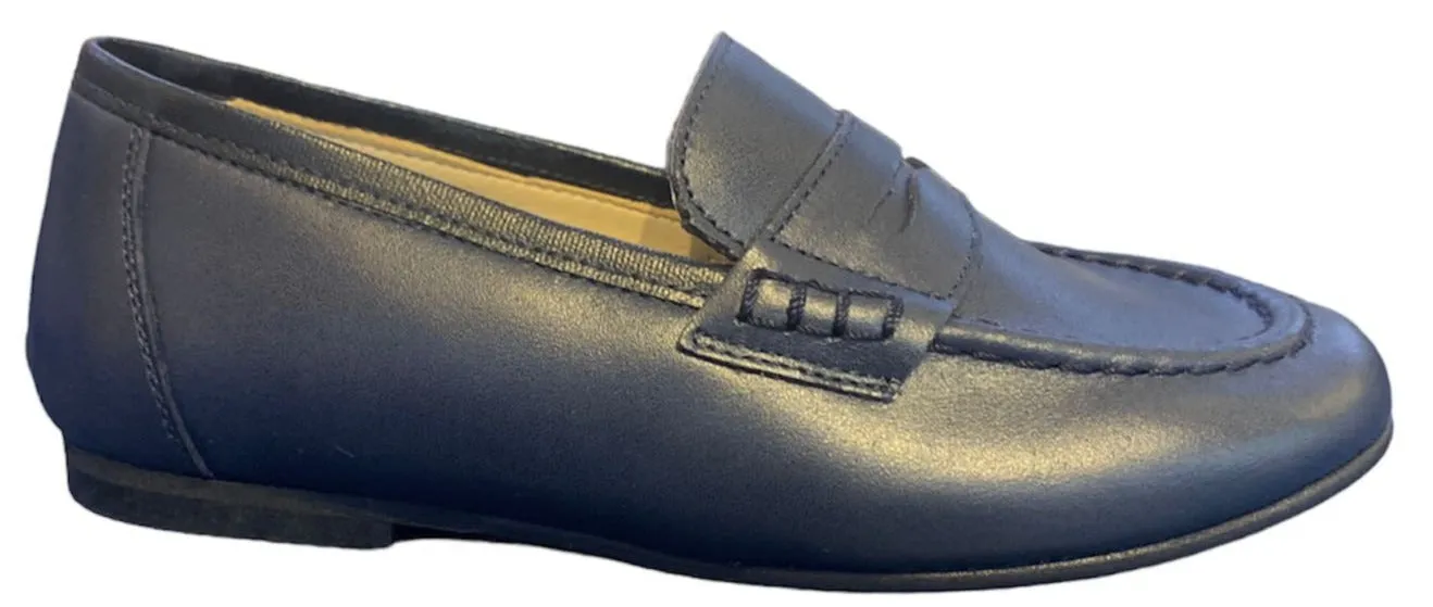 Shawn & Jeffery Navy Blue Leather Classic Loafer