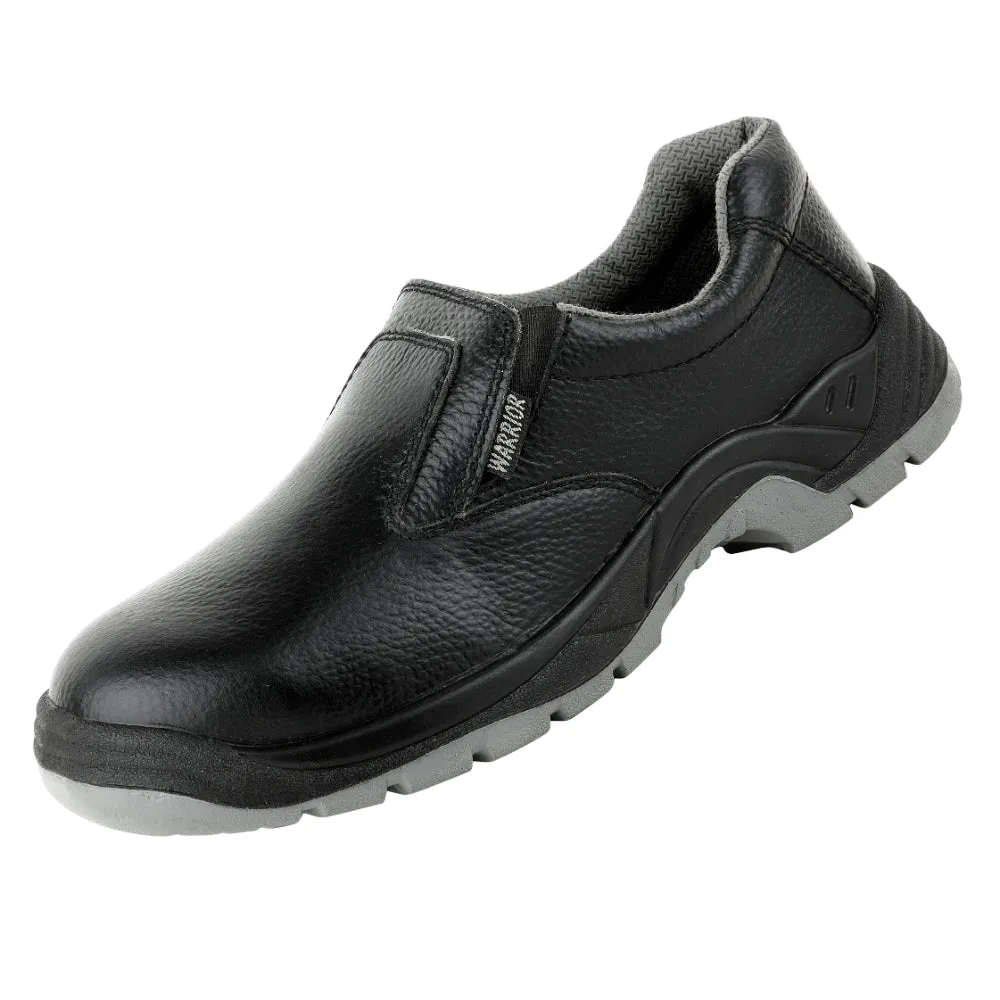 Warrior Slip On Steel Toe Double Density Black Safety Shoes for Men 3003-123 By Liberty