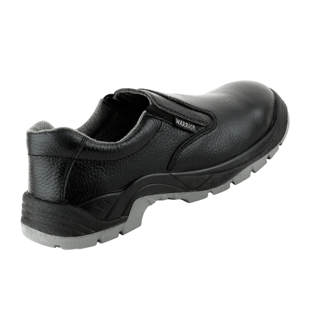 Warrior Slip On Steel Toe Double Density Black Safety Shoes for Men 3003-123 By Liberty