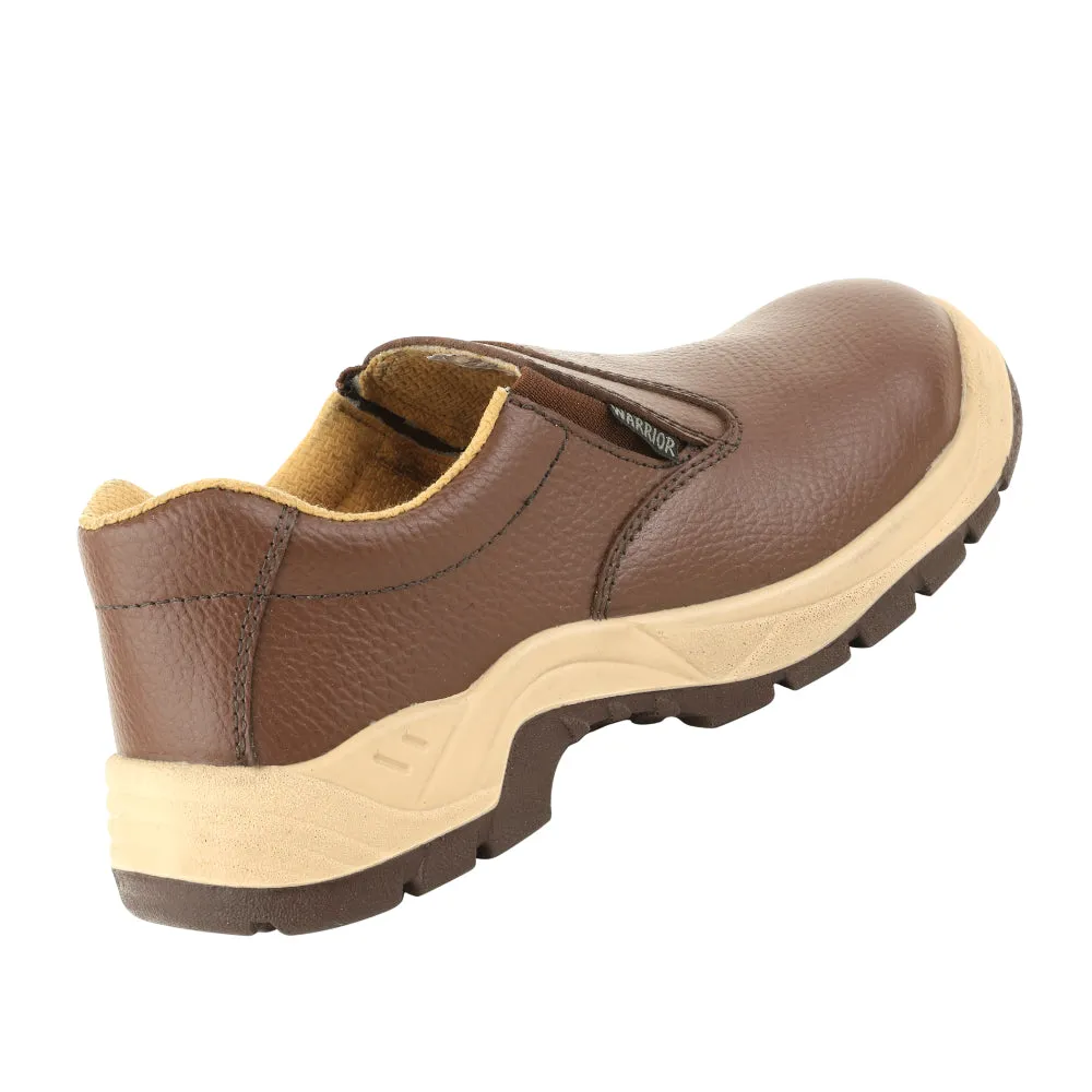 Warrior Slip On Steel Toe Double Density Brown Safety Shoes for Men 3003-123 By Liberty