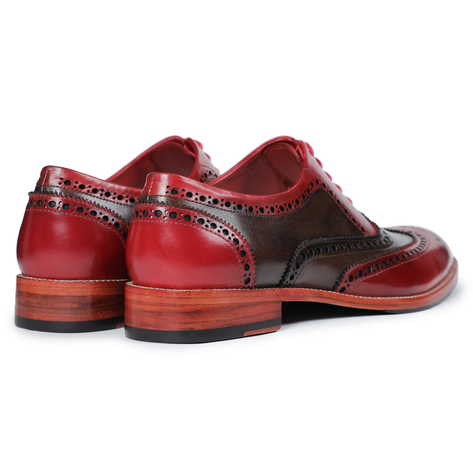 Wingtip Brogue Oxford - Red & Olive