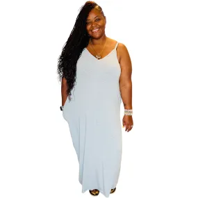 Women's Plus Size Cami Maxi Dress with Pockets