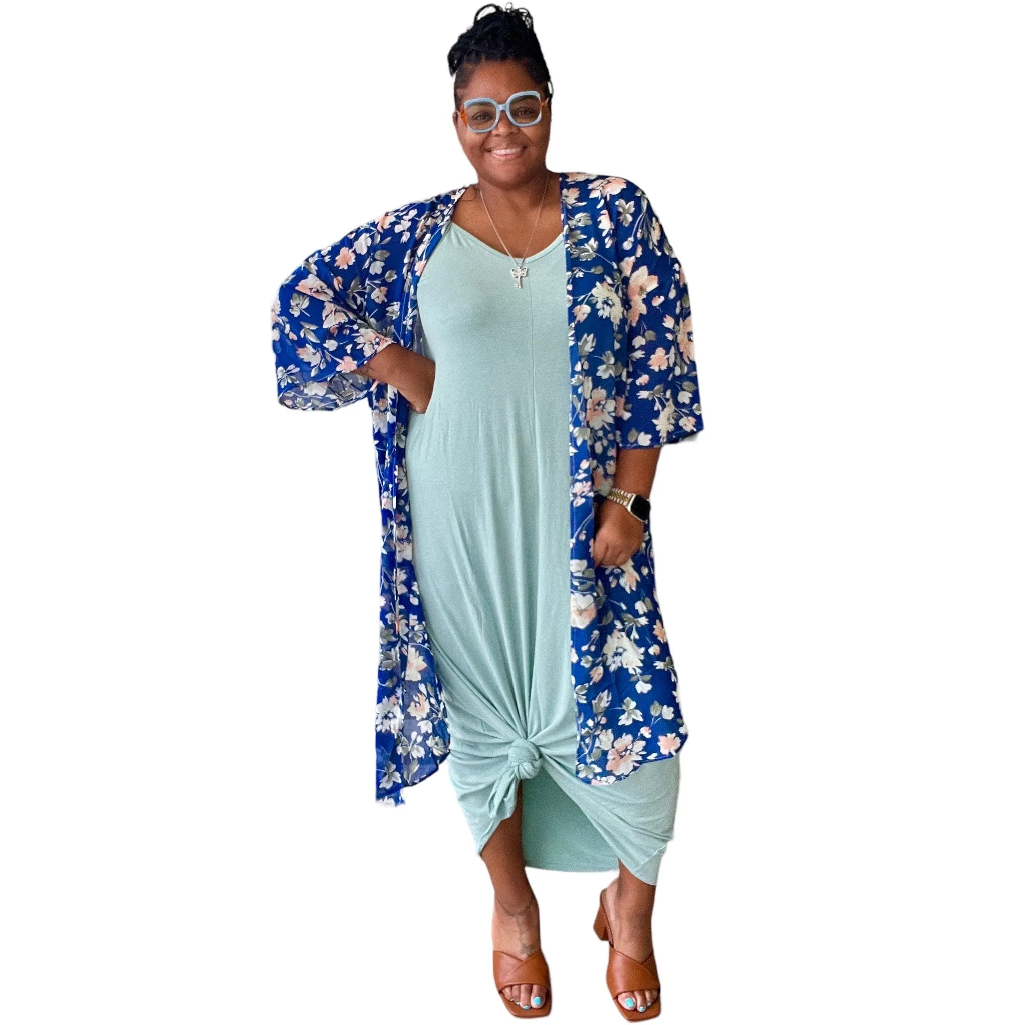 Women's Plus Size Cami Maxi Dress with Pockets